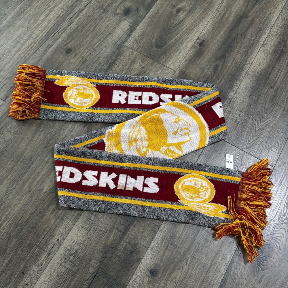 FOCO Washington Redskins Scarf Unisex OS Burgundy Gold Excellent Knit Fringe